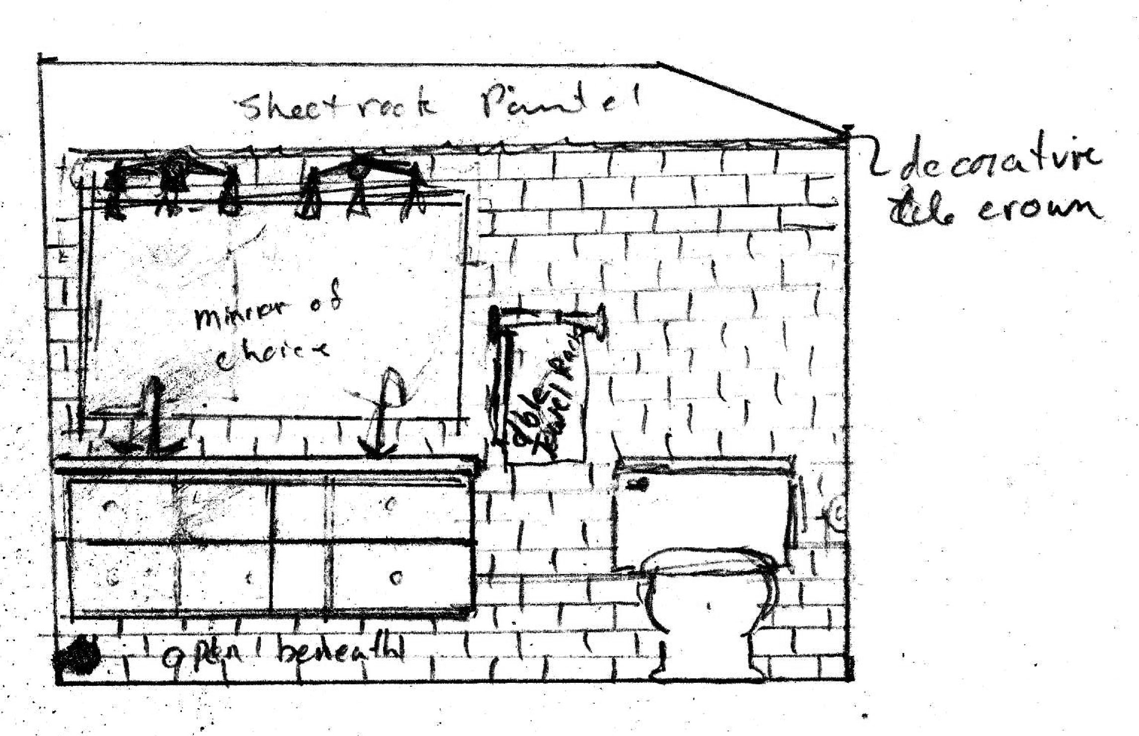 Modern Farmhouse Vanity Area Sketch